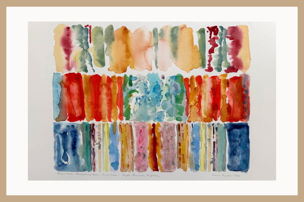 Colorful abstract watercolor pattern on a white background