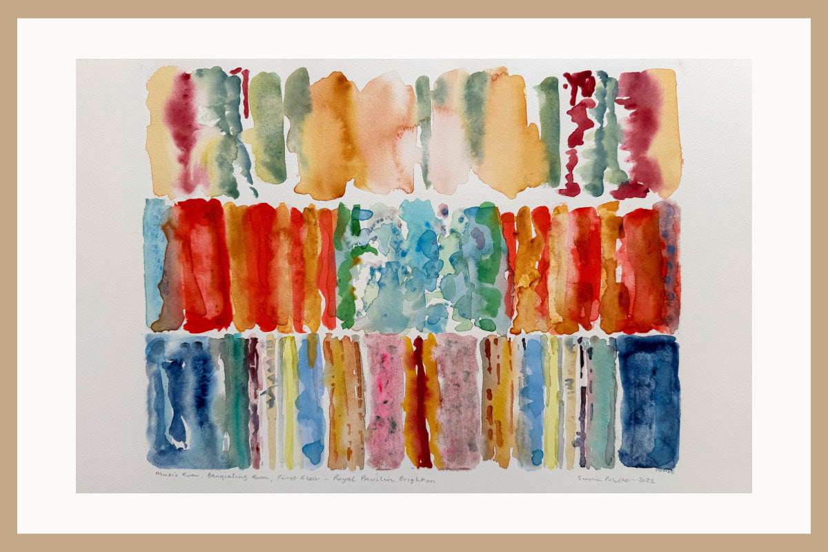 Colorful abstract watercolor pattern on a white background