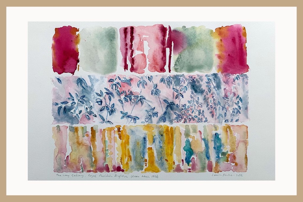 Colorful abstract watercolor pattern on a white background